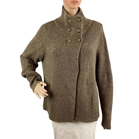 Woolrich Swing Style Cardigan Sweater Size L Brown - Picture 1 of 7